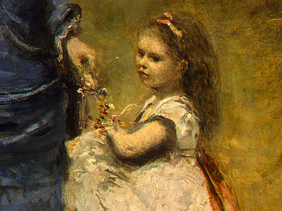 Corot Madame Stumpf and Her Daughter, 1872, Detalj 4, NG Was