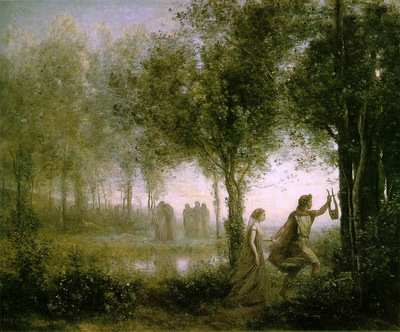 corot orpheus leading eurydice from the underworld 1861