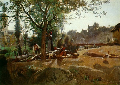 Corot Peasants Under the Trees at Dawn, Morvan c 1840 45 NG