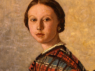 Corot Portrait of a Young Girl, 1859, Detalj 1, NG Washingto