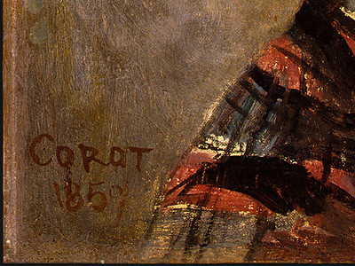 Corot Portrait of a Young Girl, 1859, Detalj 3, NG Washingto