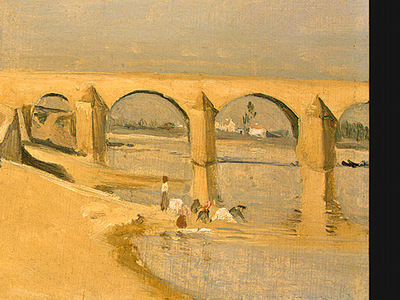 Corot River Scene with Bridge, 1834, Detalj 2, NG Washington