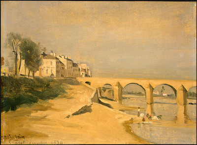 Corot River Scene with Bridge, 1834, NG Washington