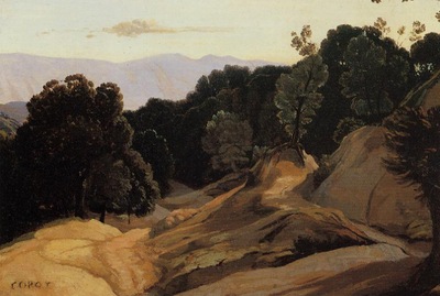 Corot Road through Wooded Mountains