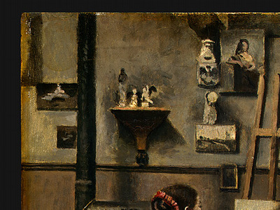 Corot The Artists Studio, c  1855 1860, Detalj 1, NG Washin