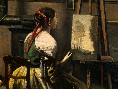 Corot The Artists Studio, c  1855 1860, Detalj 3, NG Washin