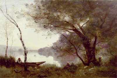 corot the boatman of mortefontaine, ca 1865 1870, 60 9x89