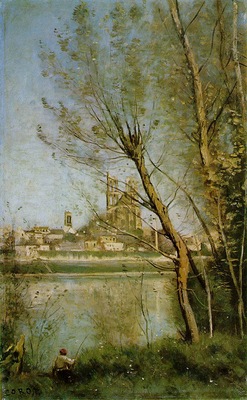 Corot The Cathedral of Mantes, 1865 1869, Musee Saint Denis,