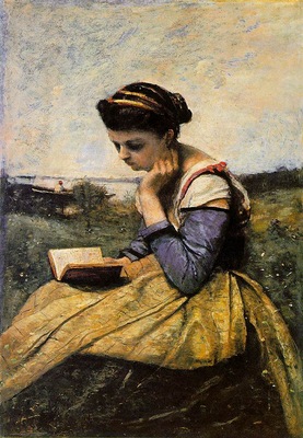 Corot Woman reading in a landscape 1869 The Metropolitan Mus