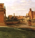 Corot The Arch of Constantine and the Forum, Rome, 1843, 27x
