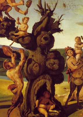 piero di cosimo the discovery of honey, detalj 2, ca 1505