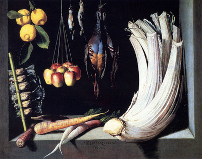 Cotan Juan Sanchez Still Life With Dead Birds Fruit And Vegetables