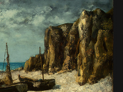 Courbet Boats on a Beach, Etretat, after 1869, Detalj 1, NG