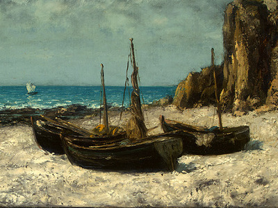 Courbet Boats on a Beach, Etretat, after 1869, Detalj 2, NG