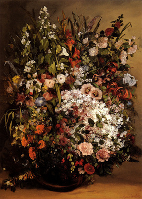 Courbet Gustave Bouquet Of Flowers In A Vase