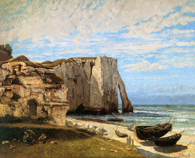 Courbet Gustave The rock of Etretat Sun