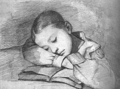 courbet portrait of juliette courbet as a sleeping child,