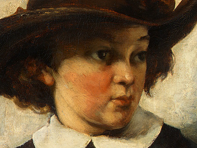 Courbet Portrait of a Young Girl, 1857, Detalj 2, NG Washing