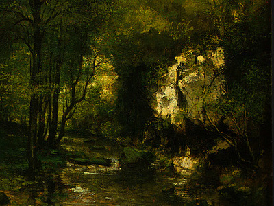 courbet the stream le ruisseau du puits noir vallee de l