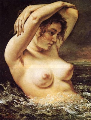 courbet woman in the waves