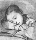 courbet portrait of juliette courbet as a sleeping child,