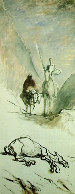 Daumier Don Quixote and the dead mule, 32 5 x 54 5 cm, Musee