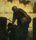 Daumier Laveuse au Quai dAnjou, c  1860 Oil on wood panel,