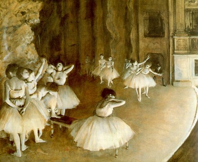 Degas Ballet Rehearsal on Stage, 1874, oil on canvas, Musee