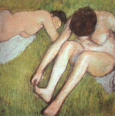 Degas Bathers on the grass, 1886 90, pastel on brown paper,