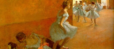 Degas Dancers Climbing the Stairs, approx  1886 90, oil on c
