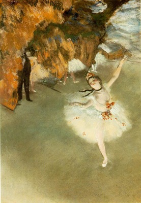 Degas Letoile ou La danseuse sur la scene, 1878, Pasel on p