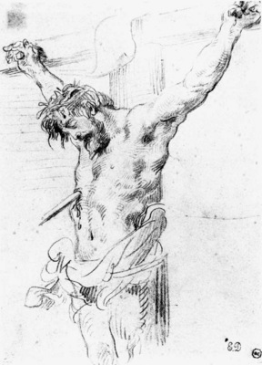 delacroix eugene christ on the cross sketch
