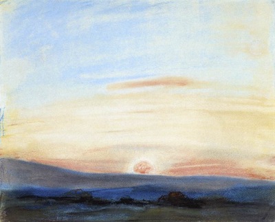 DELACROIX Eugene Study of Sky Setting Sun