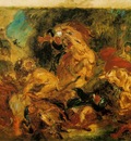 Delacroix Lion hunt, 1854, 86x115 cm, Musee dOrsay, Paris