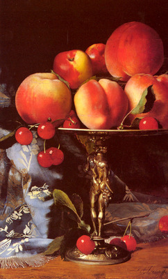 Desgoffe Blaise A Still Life With Peaches Plums And Cherries