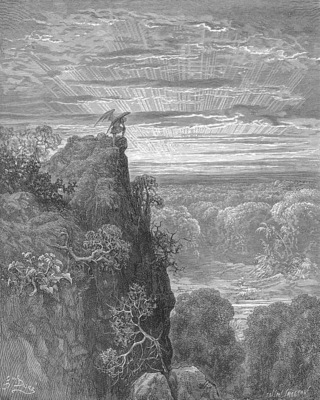 pl014 Now to the ascent of that steep savage hill Satan hath journeyd on, pensive and slow