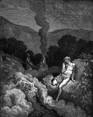 Cain and Abel offering their sacrifices