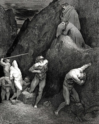 Dore Gustave 56  See how my intestines come out and see how Mahomet is being cut into pieces