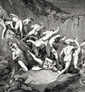 Dore Gustave 53  Naked souls are being haunted through this cruel barren land of serpents without