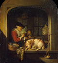 Dou,G  The herring seller, 1670 75, 41x30 cm, Eremitaget
