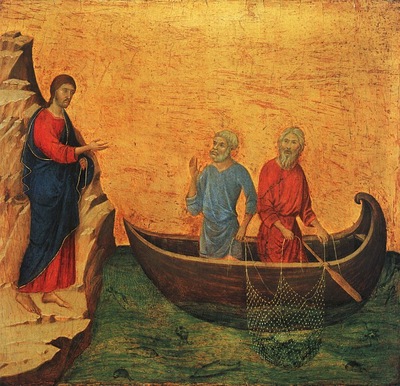 duccio the calling of the apostles peter and andrew, 1308