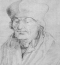 DURER ERASMUS,1520, BLACK CHALK, LOUVRE