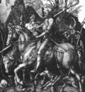 DURER THE KNIGHT, DEATH AND THE DEVIL,1513, COPPER ENGRAVING