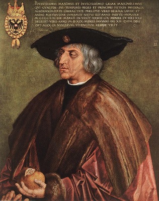 DURER PORTRAIT OF EMPEROR MAXIMILIAN I,1518, KUNSTHISTORISCH