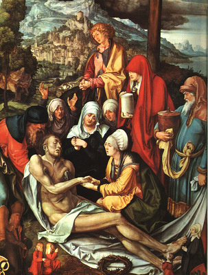 DURER LAMENTATION OVER THE DEAD CHRIST,1500, ALTE PINAKOTHEK