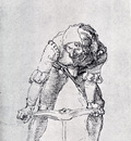 Durer Young Man Leaning Forward And Working With A Large Drill