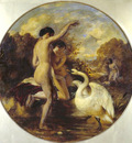 Etty William Female Bathers Surprised by a Swan