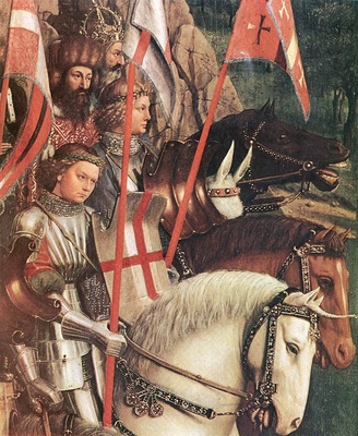 Eyck Jan van The Ghent Altarpiece The Soldiers of Christ detail