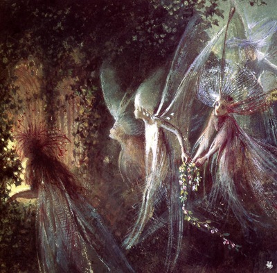 ma Fitzgerald Faeries Looking Through a Gothic Arch