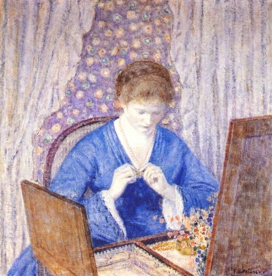 frieseke girl in blue c1917